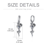 Gifts for Women Mother Her 925 Sterling Silver Rose Sword Earrings for Women Birthday Gift