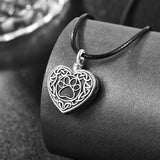 Sterling Silver Personalized Engraved Dog Paw Urn Necklace fo Ashes