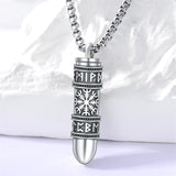 Sterling Silver Bullet Viking Urn Necklace for Ashes