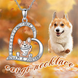 Sterling Silver Corgi Dog Pendant Necklace