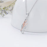 Sterling Silver Dance Ballerina Violin Music Note Pendant Necklace