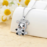 Sterling Silver Cubic Zirconia Hamster Pig Dragon Giraffe Bunny Hippo Goat Pendant Necklace