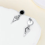 Sterling Silver Viking Raven Stud Dangle Earrings