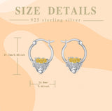 Highland Cow Earrings 925 Silver Highland Cow Dangle Stud Leverback Hoop Earrings Highland Cow with Sunflower Jewelry Highland Cow Gifts for Women