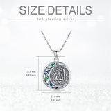 Sterling Silver Allah & Tulip  Pendant Necklace