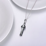 Hug Couple Necklace S925 Sterling Silver Hugging Necklace Anniversary Jewelry for Him and Her Lover Valentines Day Gift