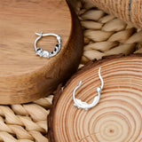 925 Sterling Silver Raccoon Cat Hoop Earrings