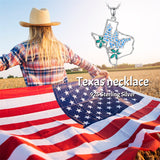 Sterling Silver Hometown Bluebonnets &Texas State Map Flag Pendant Necklace