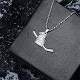 Sterling Silver Hockey Pendant Necklace