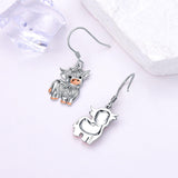 Highland Cow Earrings 925 Sterling Silver Highland Cow Dangle Drop Earring Jewelry for Women Christmas Birthday Gifts