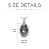 Sterling Silver Virgin Mary Goddess Amulet Pendant Necklace