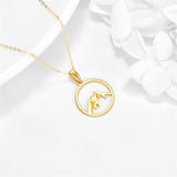 14K Gold Mountain Pendant Necklace