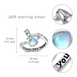 Sterling Silver Dachshund Open Ring Adjustable Ring