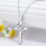 Sterling Silver Crown Cross Pendant Necklace