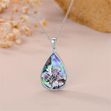 Sterling Sliver Scottish Thistle  Abalone Shell Pendant Necklace