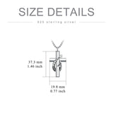 Sterling Silver Personalized Engraved Fish Hook & Cross Urn Necklace for Ashes