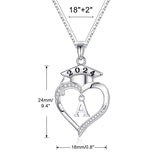 Sterling Silver Heart Initial Letter Pendant Necklace Graduation Gifts