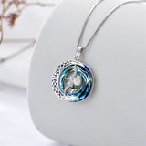 Sterling Silver Crystal Heart Birthstone Moon Star Pendant Necklace