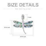 Sterling Silver Abalone Shell Dragonfly Charm Beads