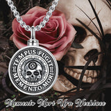 Memento Mori Necklace for Men 925 Sterling Silver Memento Mori Pendant Gothic Skull Pendant Amulet Protection Jewelry Gifts