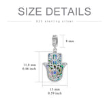 Sterling Silver Hamsa Charmfor Women Men Amulet Protector Jewelry Gifts