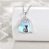 Sterling Silver Moonstone Cat Dachshund Dog Elephant Turtle Pendant Necklace