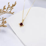 Birthstone Pendant Necklaces 14K Real Gold Necklaces for Women Gemstone Birthstone Anniversary Birthday Mother's Day Valentine Necklaces