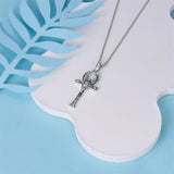 925 Silver Amulet Necklace Ankh Cross Necklace Protection Pendant Jewelry Christmas Halloween Birthday Gifts for Men Women