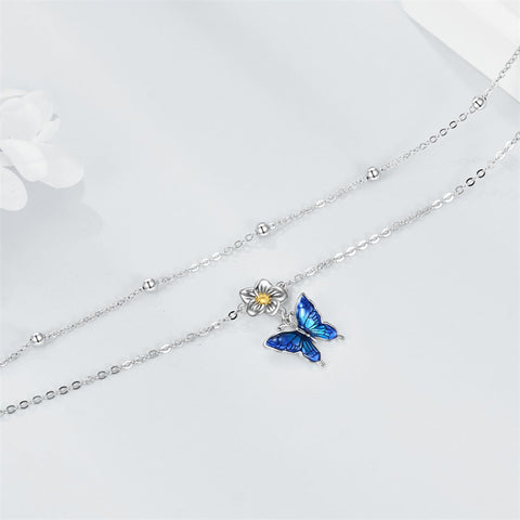 Sterling Silver Birthstone Dragonfly Butterfly Anklet & Irish Single Layer Anklet