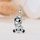 Sterling Silver Cubic Zirconia Hamster Pig Dragon Giraffe Bunny Hippo Goat Pendant Necklace