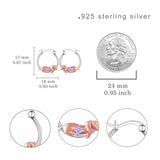 Sterling Silver Birthstone  Dachshund Hoop Earrings