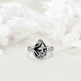 Celtic Filigree Rings Sterling Silver Black Onyx Ring Black Onyx Jewelry Gifts For Women Men