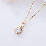 14K Gold 1 carat D Colour Moissanite Solitaire Pendant Necklace