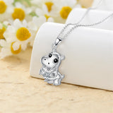 Sterling Silver Cubic Zirconia Hamster Pig Dragon Giraffe Bunny Hippo Goat Pendant Necklace