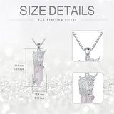 Sterling Silver Crystal Cow Highland Cow Pendant Necklace