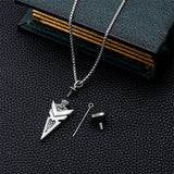 Sterling Silver Arrowhead Urn Necklace for Ashes