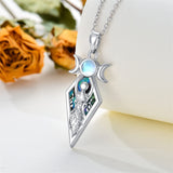 Sterling Silver Triple Moon Goddess Amulet Pendant Necklace