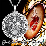 Sterling Silver Sacred Heart of Jesus Pendant Urn Necklace for Ashes