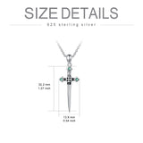 Sterling Silver Dagger Necklace Cross Dagger Evil Eye Dagger Evil Eye Pendant Necklace