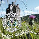 Sterling Silver Scottish Thistle Pendant Necklace