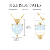 14K Gold 3 Carat Heart-cut Birthstone Pendant Necklace