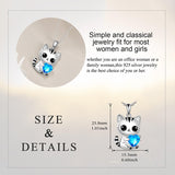 Cat Necklace 925 Silver Cat Birthstone Necklace Cat Jewelry Gift for Women Cat Lover