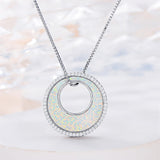 Sterling Silver Personalized Engraved Opal Urn Necklace for Ashes