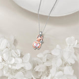 Sterling Silver Birthstone Corgi Pendant Necklace