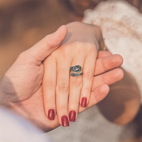 Sterling Silver Dragonfly Ring Butterfly Ring Hummingbird Spoon Ring Oxidized Animal Adjustable Ring for Women