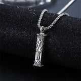 925 Sterling Silver Tree of Life Cremation Jewelry  Urn Necklace for Ashes for Men with 2.5mm 22"+2" Rolo Chain