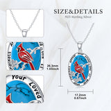 Sterling Silver Turquoise Dragonfly Butterfly Cardinal Pendant Necklace  with Memorial Engraved