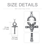 925 Silver Amulet Necklace Ankh Cross Necklace Protection Pendant Jewelry Christmas Halloween Birthday Gifts for Men Women