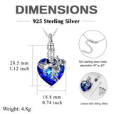 Animal Crystal Urn Necklace For Ashes925 Silver Hummingbird Cremation Necklace Heart Teardrop Urn Holder Necklaces For Women Memorial Jewelry