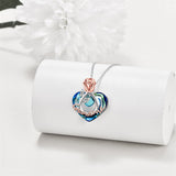 Sterling Silver Crystal Rose Flower Mom Grandma Wife Aunt Daughter Pendant Necklace